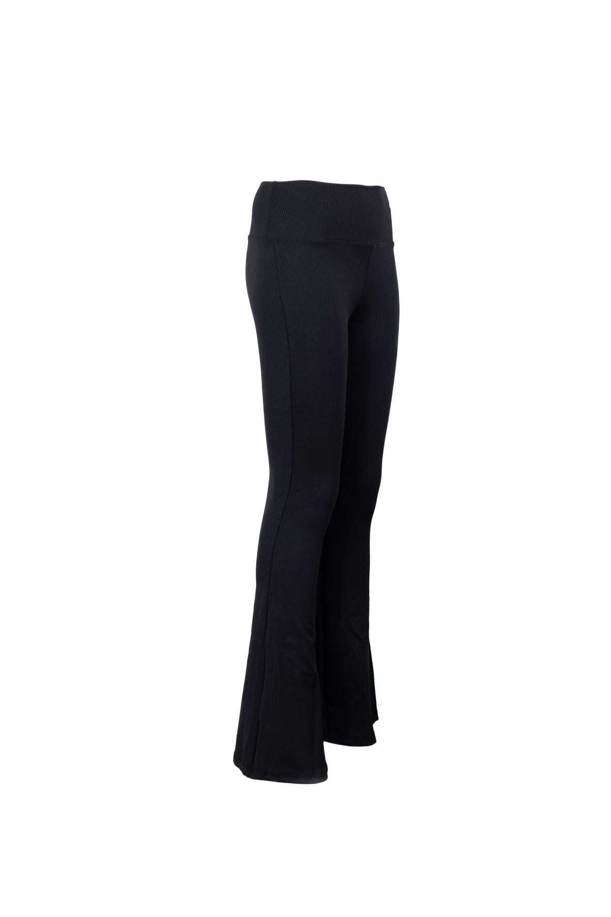 Kadın Fitilli Örme ispanyol Paça Toparlayıcı Tayt Düz Renk Yüksek Bel Beli Lastikli Likralı